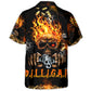 Skull Flame Hawaiian Shirt Creative Print View For Tropical Vacations