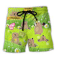 Floral Groundhog Day Beach Shorts For Warm Weather Outings And Everyday Comfort