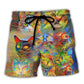 Colorful Cat Beach Shorts For Poolside Relaxation And Easy Warm Weather Wear