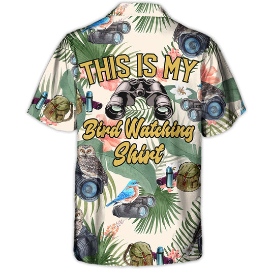 Bird Watching Hawaiian Shirt Collar And Front View For Weekend Trips