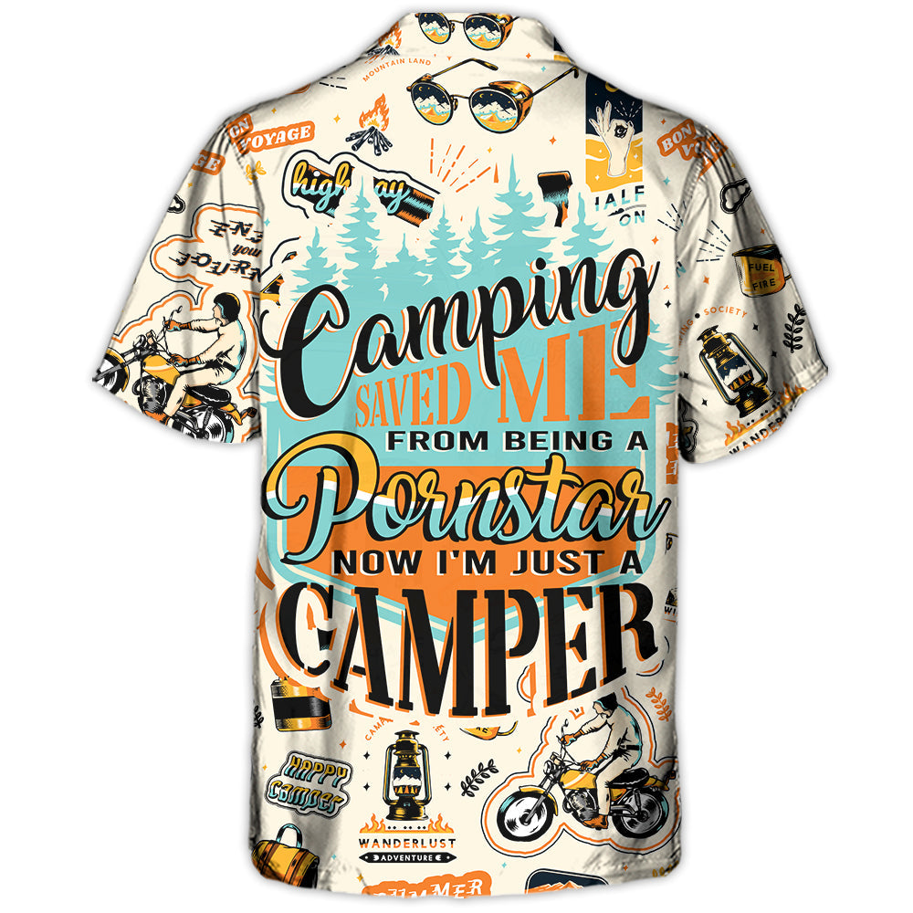 Camping Camper Hawaiian Shirt Design Detail For Beach Days And Holiday Travel