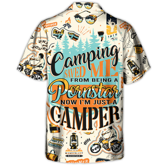 Camping Camper Hawaiian Shirt Design Detail For Beach Days And Holiday Travel