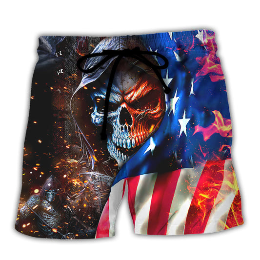 Skull Flag Beach Shorts For Coastal Adventures And Versatile Outdoor Wear