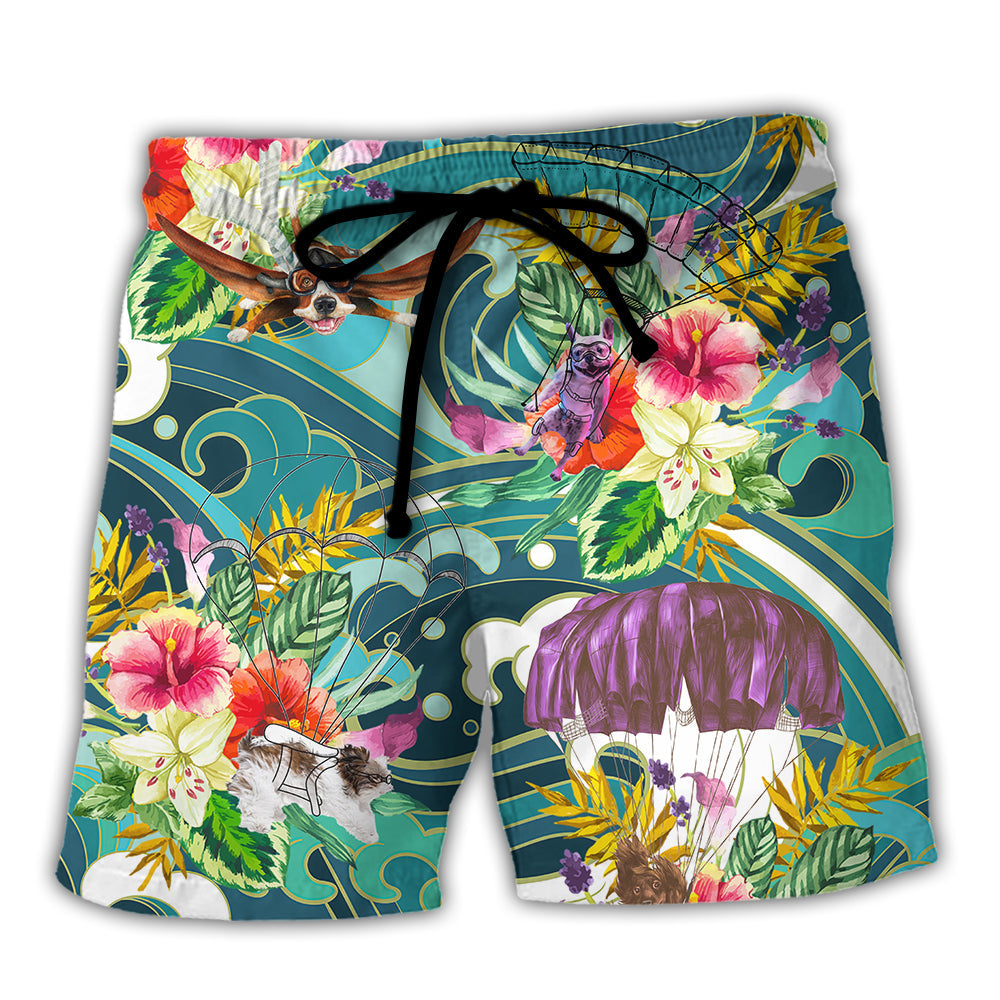 Parasailing Dog Beach Shorts For Resort Getaways And Comfortable Daily Use
