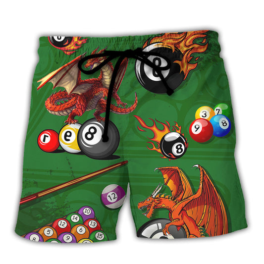 Billiards Dragon Pool Saved Me Funny Stroke Beach Shorts For Beach Days And Outdoor Activities