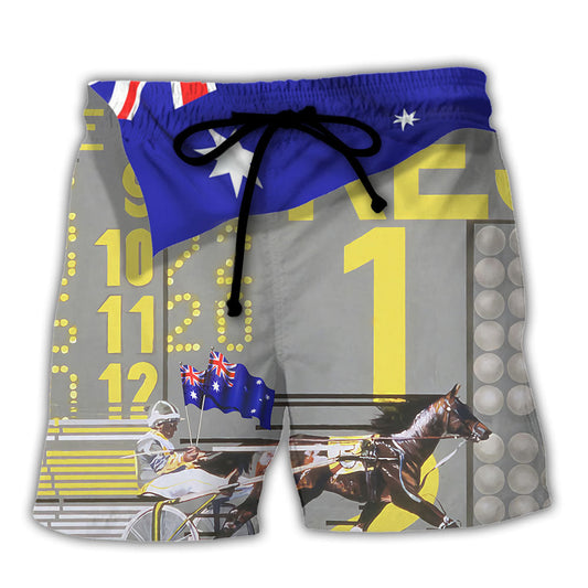 Harness Racing Racing Road Trip Horse Beach Shorts For Tropical Holidays And Bright Seasonal Outfits