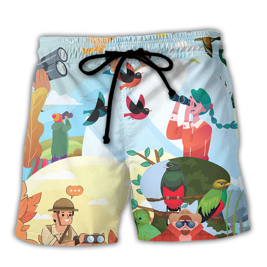 Bird Watching Introverted But Bird Friendly Beach Shorts For Coastal Adventures And Resort Days