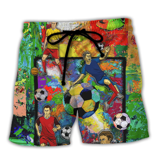 Colorful Soccer Beach Shorts For Oceanfront Escapes And Comfortable Daily Use