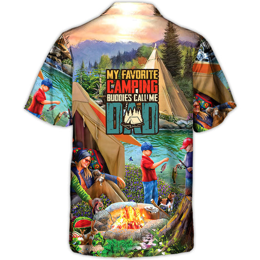 Camping Favorite Buddies Dad Hawaiian Shirt Artwork View For Vacation Style