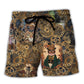 Cat Love Machine Vintage Style Beach Shorts For Wildlife Inspired Summer Style
