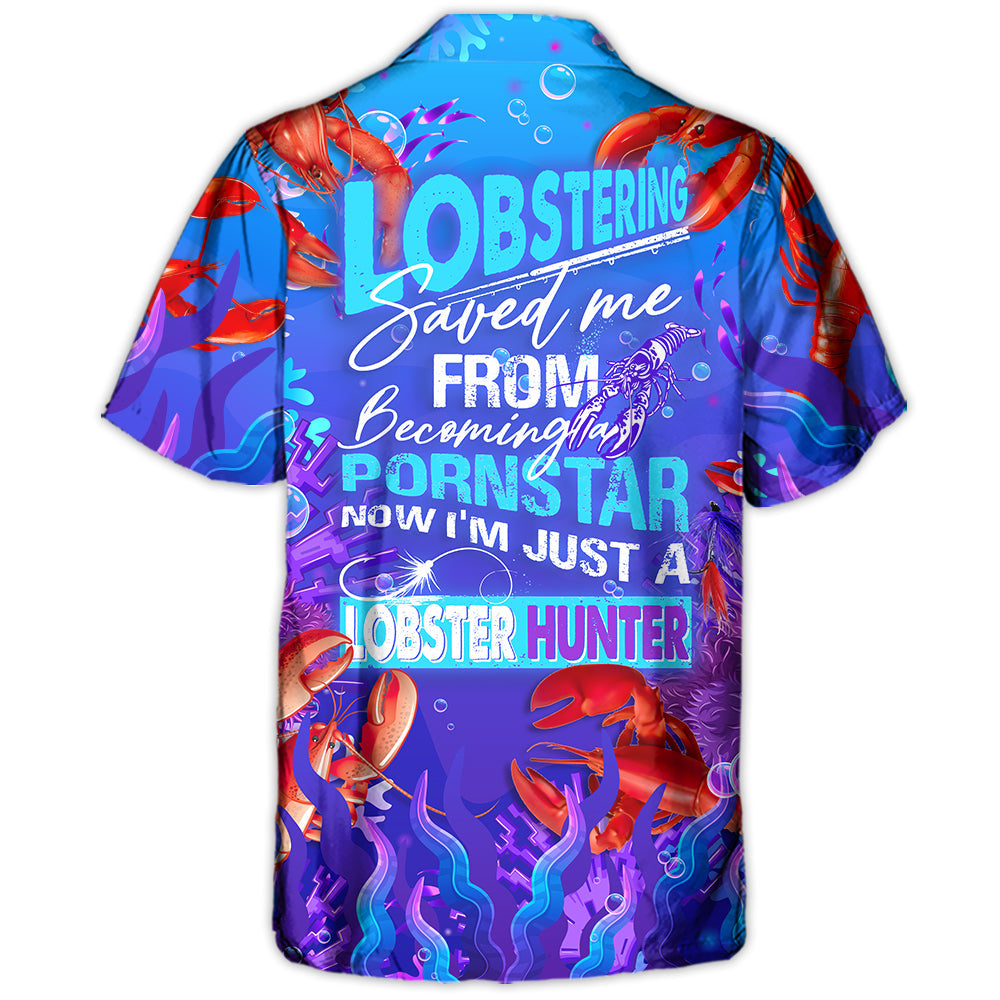 Vintage Lobstering Lobster Hunter Hawaiian Shirt For Summer Events And Casual Outdoor Wear
