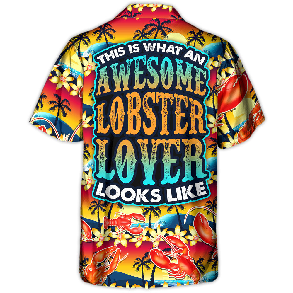 Tropical Lobster Hawaiian Shirt Creative Print View For Summer Travel