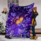 Butterfly With Purple Flowers Flannel Blanket For Cozy Bedroom Sofa Decor