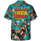Waterskiing Dad Hawaiian Shirt Graphic Artwork Detail For Warm Weather Events