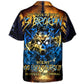 Blue Skull Fire Attitude Hawaiian Shirt Design View For Resort Travel And Thoughtful Gifting