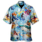 Kayaking Vacation Sport Hawaiian Shirt Detailed Pattern View For Resort Wear