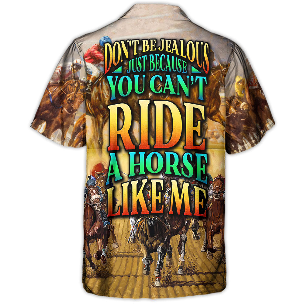 Horse Riding Hawaiian Shirt Pattern Detail For Beach Days