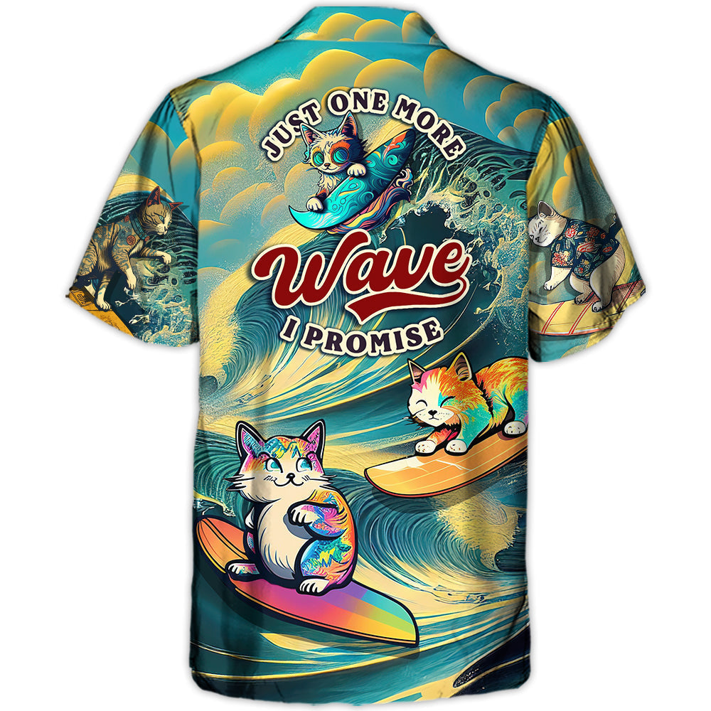 Funny Surfing Cat Hawaiian Shirt Tropical Styling View For Thoughtful Gifting