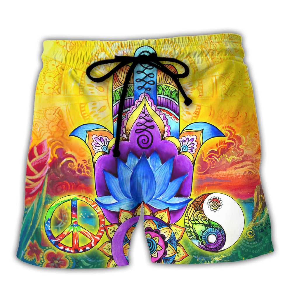 Yoga Kindness Gratitude Hope Peace Inspire Beach Shorts For Game Day Getaways