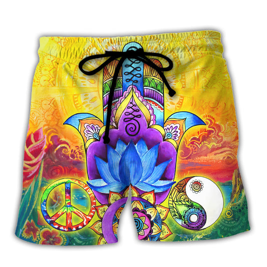 Yoga Kindness Gratitude Hope Peace Inspire Beach Shorts For Game Day Getaways