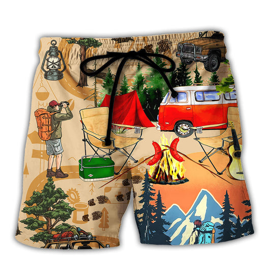 Camping It's All Fun And Games Beach Shorts For Beach Getaways And Comfortable Summer Wear