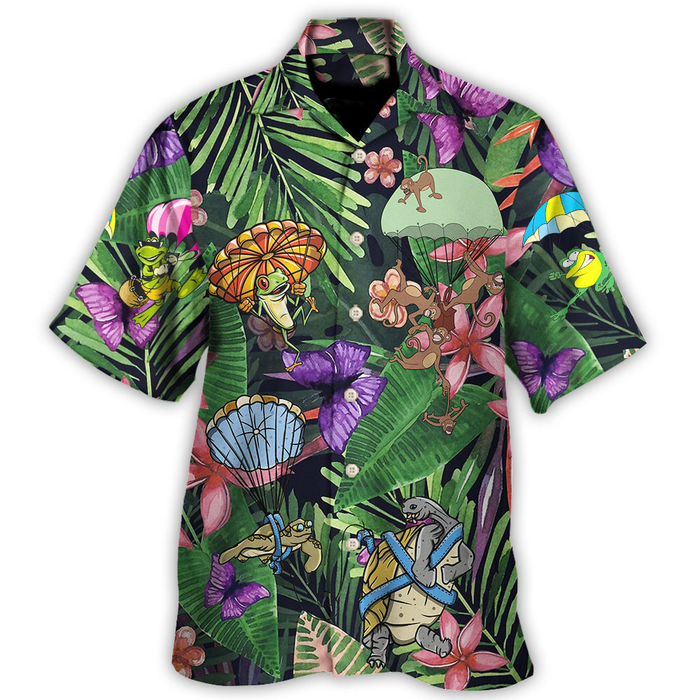 Parasailing Outdoor Passion Hawaiian Shirt Front Pattern View For Summer Travel