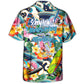 Windsurfing Adventure Graphic Hawaiian Shirt Artwork View For Summer Travel