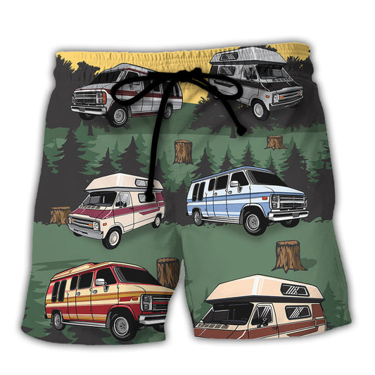 Rv Life Funny Saved Me Camping Quote Beach Shorts For Poolside Relaxation And Everyday Comfort