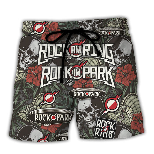 Rock Music Beach Shorts For Casual Day Trips And Laid Back Styling