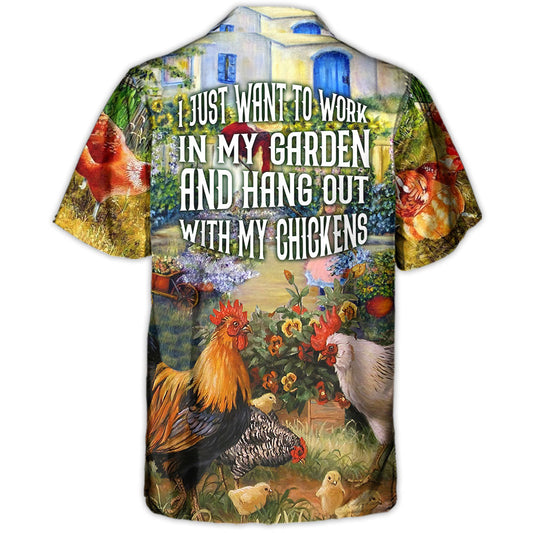 Vintage Gardening Garden Hawaiian Shirt Button Front Artwork For Tropical Vacations