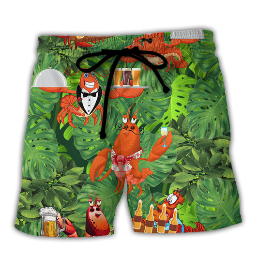 Lobstering Beer And Lobster Fix Everything Beach Shorts For Beach Gatherings And Travel