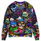 Colorful Skull Sweater For Art Fans Travel Parties And Distinctive Casual Style