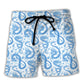 Blue White Fantasy Roleplaying Dragon Beach Shorts For Warm Weather Outings And Travel Ready Comfort