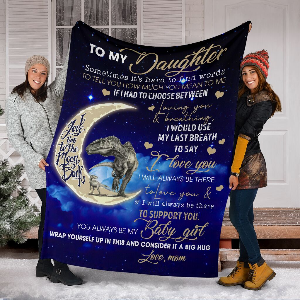 Dinosaur To My Daughter Flannel Blanket For Cozy Bedroom Sofa Decor