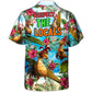 Tropical Funny Surfing Chicken Hawaiian Shirt Artwork View For Outdoor Gatherings