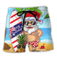 Santa Surfing Summer Vibes Christmas In July Beach Shorts For Festive Outdoor Style