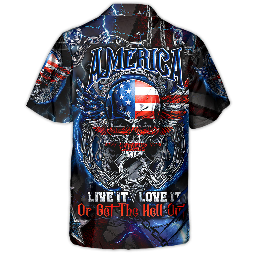 Skull American Underworld Hawaiian Shirt Pattern Detail For Summer Holidays And Outdoor Fun