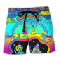 Colorful Music Festival Beach Shorts For Island Getaways And Laid Back Styling