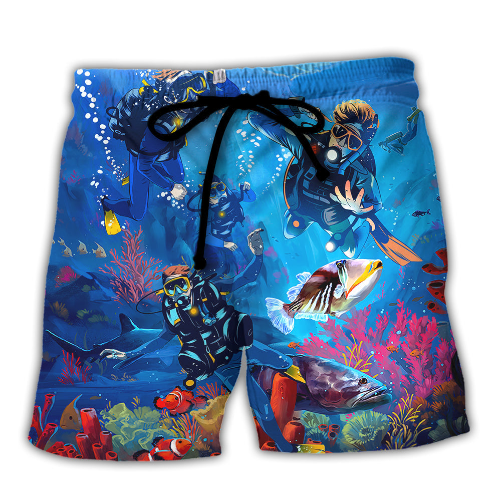 Scuba Diving Beach Shorts For Resort Getaways And Easy Warm Weather Wear