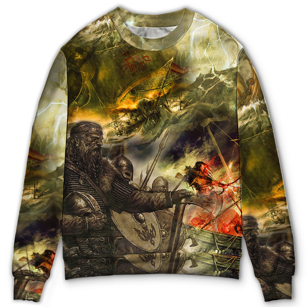 Viking Warrior Lightning Sweater For Weekend Adventures Outdoor Events And Thoughtful Gifts