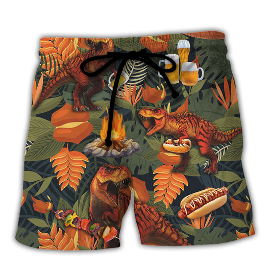 Camping Dinosaur Beach Shorts For Poolside Relaxation And Travel Ready Comfort