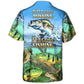 Coastal Fishing Activity Hawaiian Shirt Creative Print View For Weekend Trips