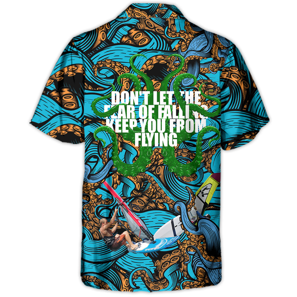 Windsurfing Weekend Humor Hawaiian Shirt Detailed Pattern View For Resort Wear