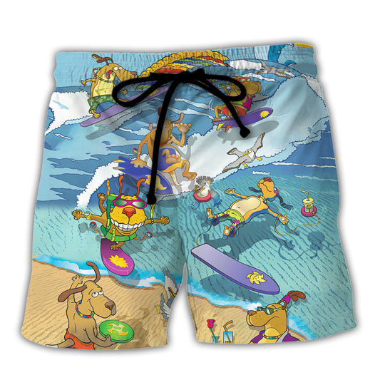 Coastal Dog Shark Beach Shorts For Warm Weather Outings And Bright Seasonal Outfits
