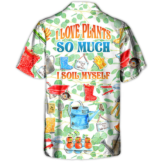 Vintage Gardening Plants Hawaiian Shirt Summer Design Detail For Beach Days