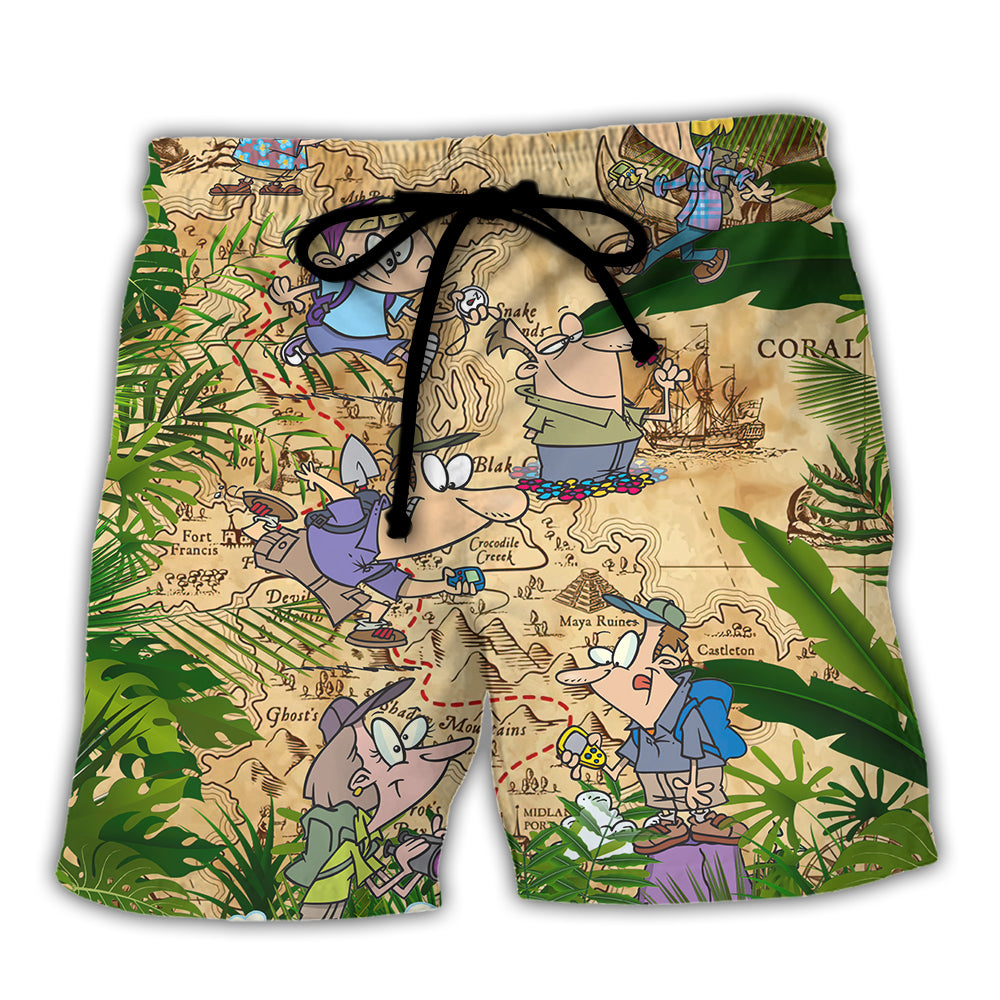 Geocaching Beach Shorts For Weekend Travel And Versatile Outdoor Wear