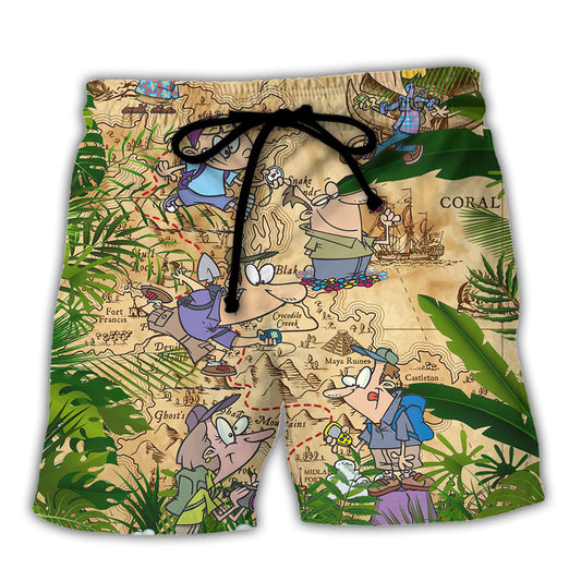 Geocaching Beach Shorts For Weekend Travel And Versatile Outdoor Wear
