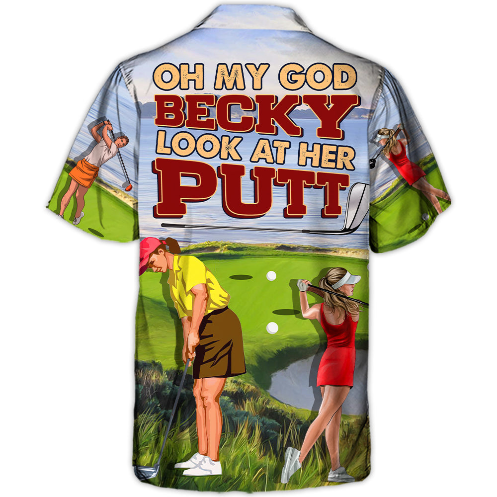 Funny Golf Outdoor Passion Hawaiian Shirt Button Front Artwork For Thoughtful Gifting