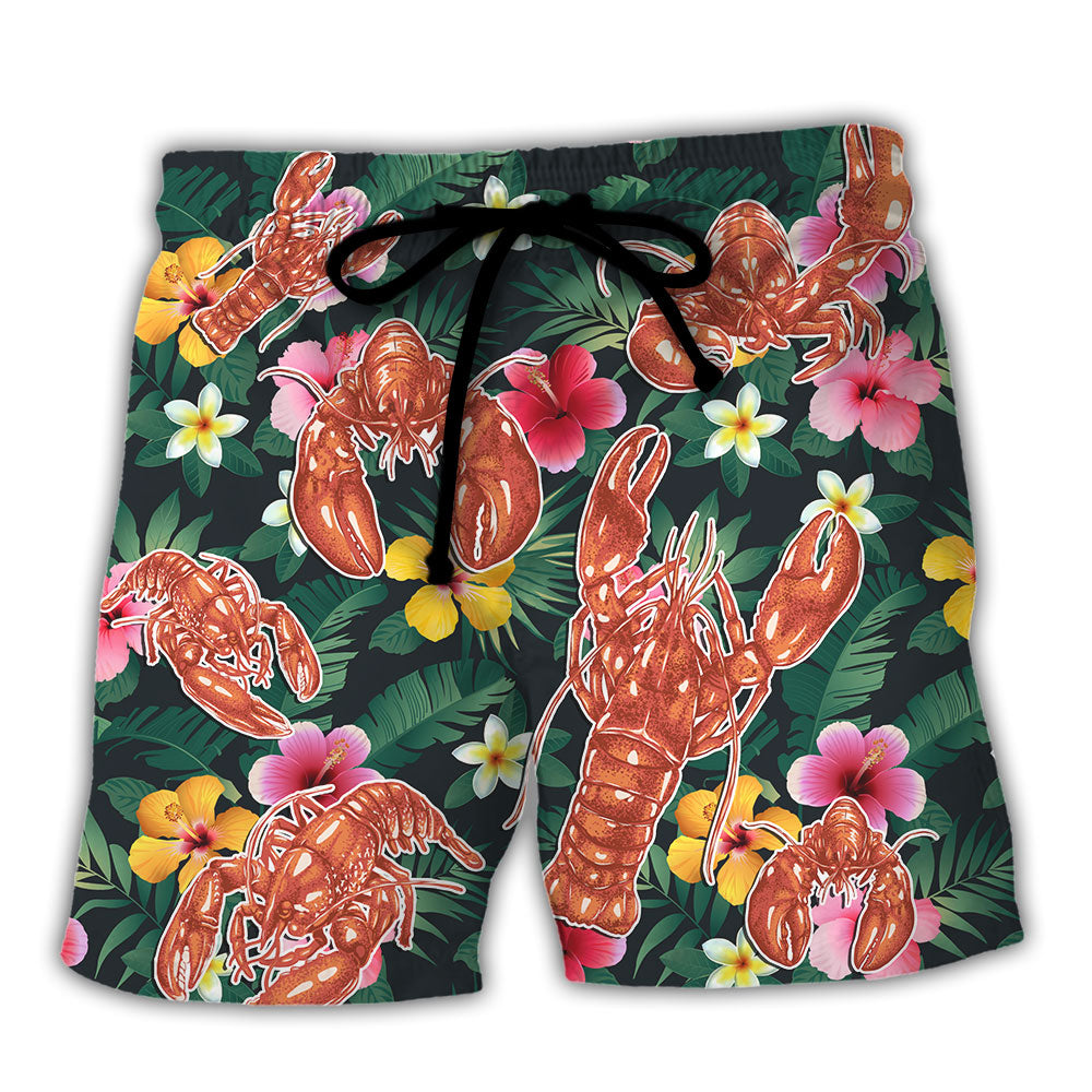 Tropical Lobster Beach Shorts For Oceanfront Escapes And Travel Ready Comfort