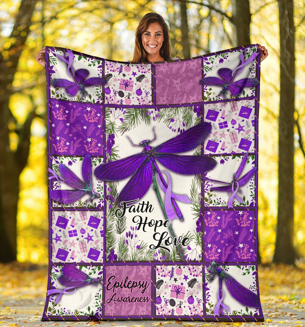 Epilepsy Awareness Butterfly Flannel Blanket For Cozy Bedroom Sofa Decor